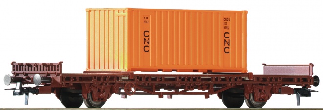 Container flat car<br /><a href='images/pictures/Roco/Roco-76986.jpg' target='_blank'>Full size image</a>